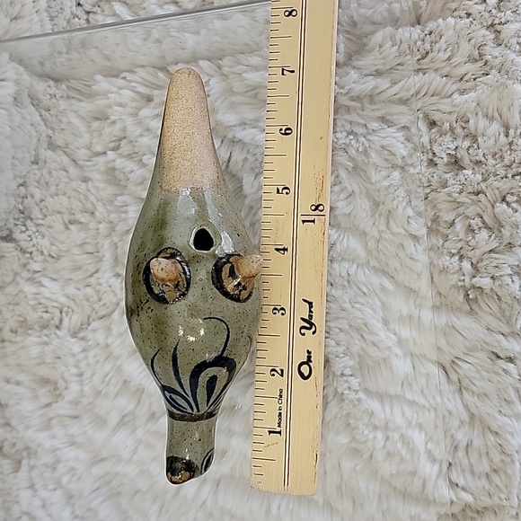 Vintage Tonala Clay Mexican Folk Art Pottery Tall Pheasant Bird - Picture 9 of 12